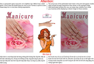 Manicure 27 Perforated Mesh One Way Vision See-Through Window Vinyl Nail Salon Sign Vertical