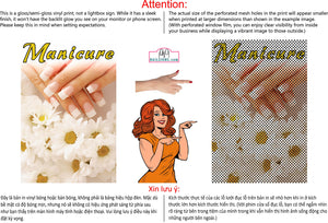 Manicure 28 Perforated Mesh One Way Vision See-Through Window Vinyl Nail Salon Sign Vertical