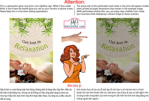 Massage 13 Perforated Mesh One Way Vision See-Through Window Vinyl Salon Sign Therapy Back Facial Foot Body Vertical