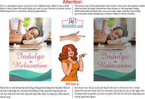 Massage 16 Perforated Mesh One Way Vision See-Through Window Vinyl Salon Sign Therapy Back Facial Foot Body Vertical