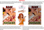Massage 03 Perforated Mesh One Way Vision See-Through Window Vinyl Salon Sign Foot Vertical
