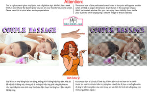 Massage 09 Perforated Mesh One Way Vision See-Through Window Vinyl Salon Sign Therapy Back Facial Foot Body Horizontal
