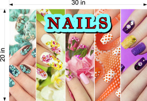 Nails 06 Window Decal Interior/Exterior Vinyl Adhesive Front BLOCKS Outside Inside View Translucent Privacy Horizontal