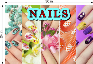 Nails 06 Window Decal Interior/Exterior Vinyl Adhesive Front BLOCKS Outside Inside View Translucent Privacy Horizontal