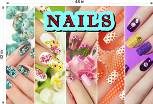 Nails 06 Window Decal Interior/Exterior Vinyl Adhesive Front BLOCKS Outside Inside View Translucent Privacy Horizontal