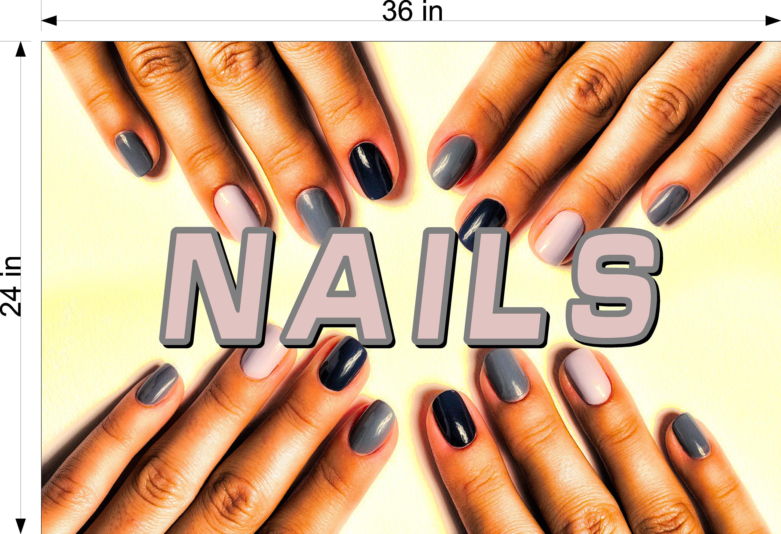 Nails 12 Window Decal Interior/Exterior Vinyl Adhesive Front BLOCKS Outside Inside View Translucent Privacy Horizontal