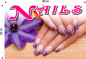 Nails 14 Window Decal Interior/Exterior Vinyl Adhesive Front BLOCKS Outside Inside View Translucent Privacy Horizontal