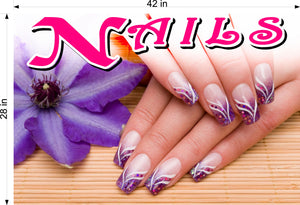 Nails 14 Window Decal Interior/Exterior Vinyl Adhesive Front BLOCKS Outside Inside View Translucent Privacy Horizontal