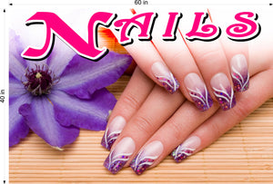 Nails 14 Window Decal Interior/Exterior Vinyl Adhesive Front BLOCKS Outside Inside View Translucent Privacy Horizontal