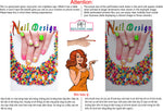 Nail Designs 02 Perforated Mesh One Way Vision See-Through Window Vinyl Salon Sign Vertical