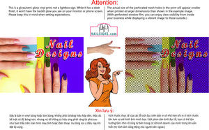 Nail Designs 06 Perforated Mesh One Way Vision See-Through Window Vinyl Salon Sign Horizontal