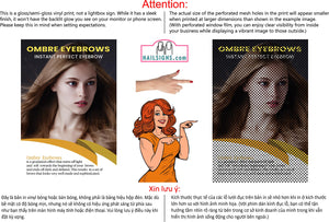 Ombre Eyebrows 05 Perforated Mesh One Way Vision See-Through Window Vinyl Salon Sign Powdered Brows Semi-permanent Vertical