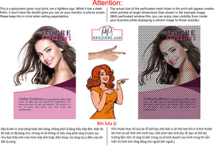 Ombre Eyebrows 08 Perforated Mesh One Way Vision See-Through Window Vinyl Salon Sign Powdered Brows Semi-permanent Vertical