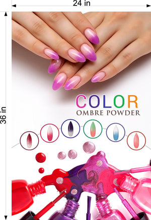 Ombre Nails 03 Window Decal Interior/Exterior Vinyl Adhesive Front BLOCKS Outside Inside View Translucent Privacy Vertical