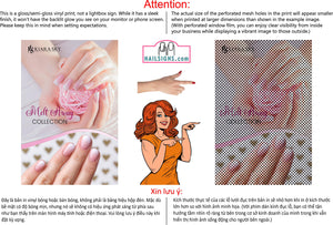 Ombre Nails 05 Perforated Mesh One Way Vision See-Through Window Vinyl Salon Sign Manicure Color Tones Acrylic French Vertical