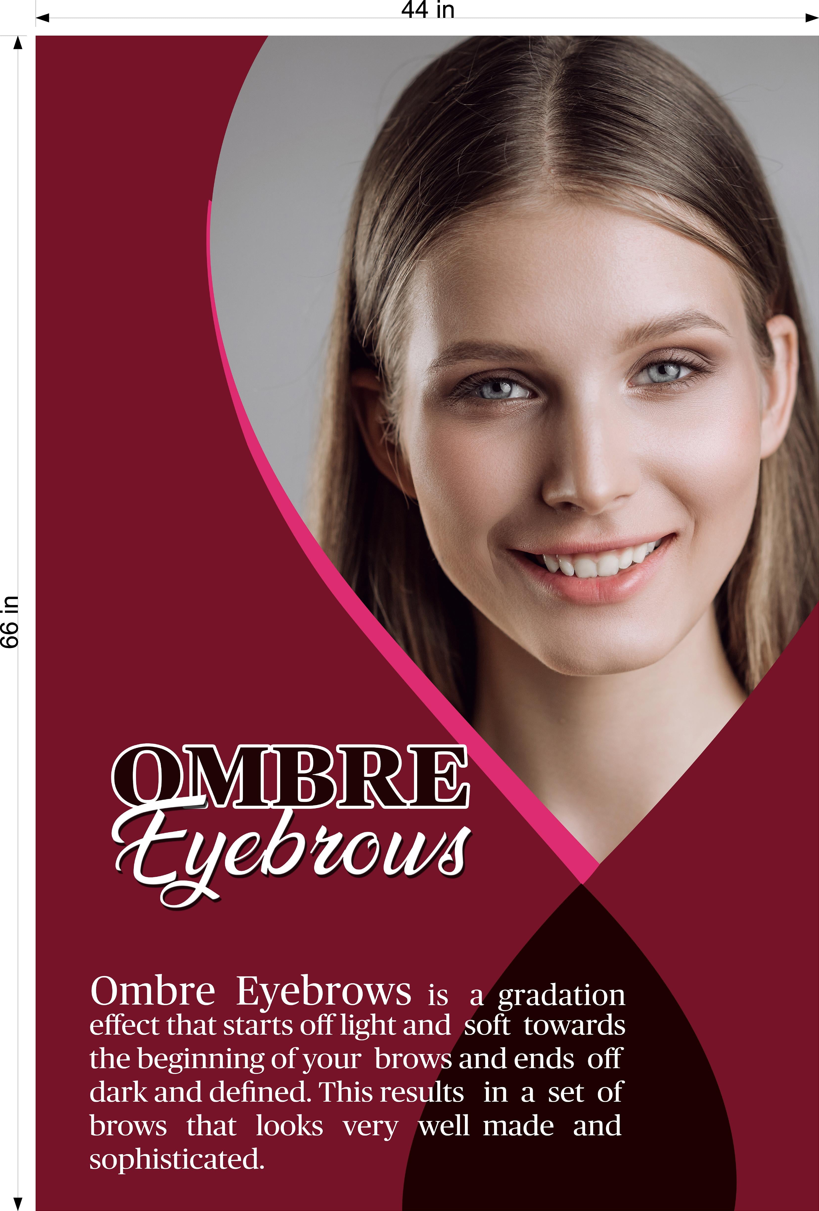 Ombre Eyebrows 03 Window Decal Interior/Exterior Vinyl Adhesive Front BLOCKS Outside Inside View Translucent Privacy Vertical
