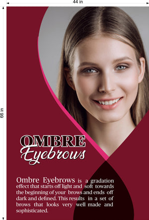 Ombre Eyebrows 03 Window Decal Interior/Exterior Vinyl Adhesive Front BLOCKS Outside Inside View Translucent Privacy Vertical