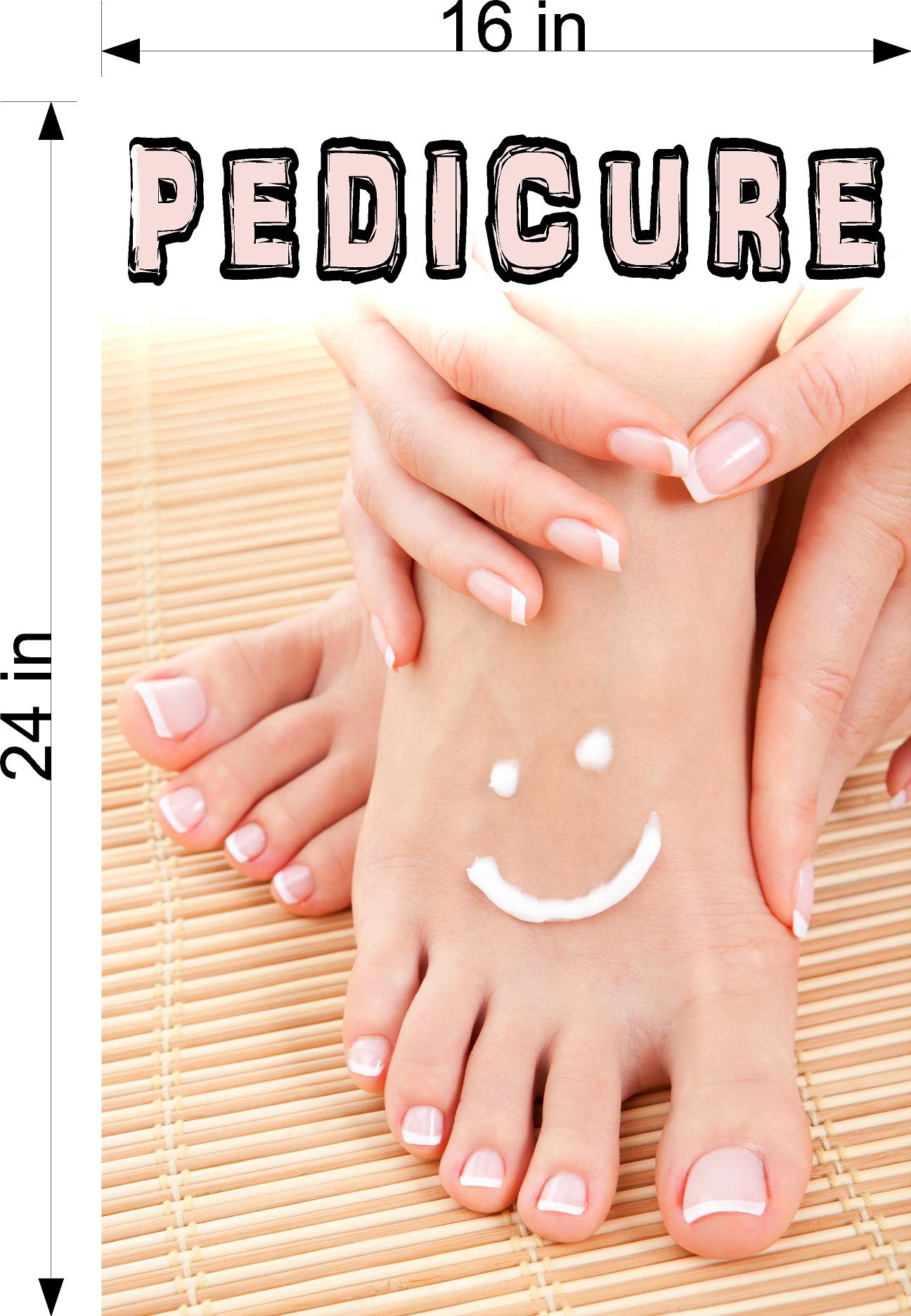 Pedicure 15 Window Decal Interior/Exterior Vinyl Adhesive Front BLOCKS Outside Inside View Translucent Privacy Vertical