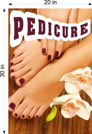 Pedicure 10 Window Decal Interior/Exterior Vinyl Adhesive Front BLOCKS Outside Inside View Translucent Privacy Vertical