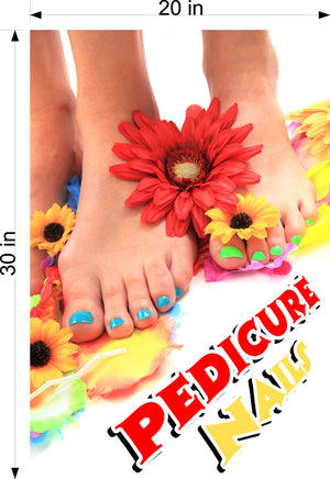 Pedicure 27 Window Decal Interior/Exterior Vinyl Adhesive Front BLOCKS Outside Inside View Translucent Privacy Vertical