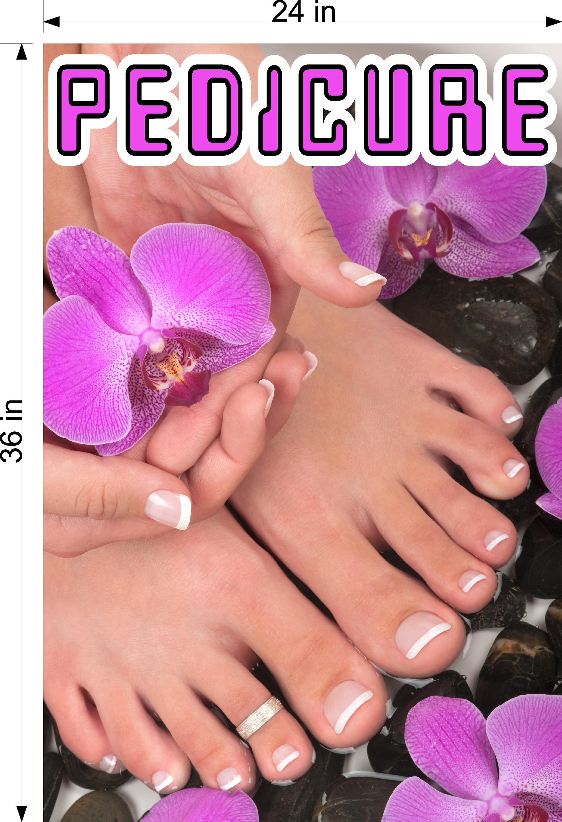 Pedicure 13 Window Decal Interior/Exterior Vinyl Adhesive Front BLOCKS Outside Inside View Translucent Privacy Vertical