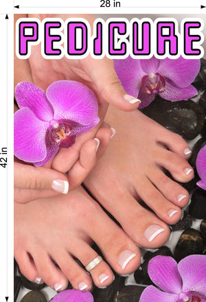 Pedicure 13 Window Decal Interior/Exterior Vinyl Adhesive Front BLOCKS Outside Inside View Translucent Privacy Vertical