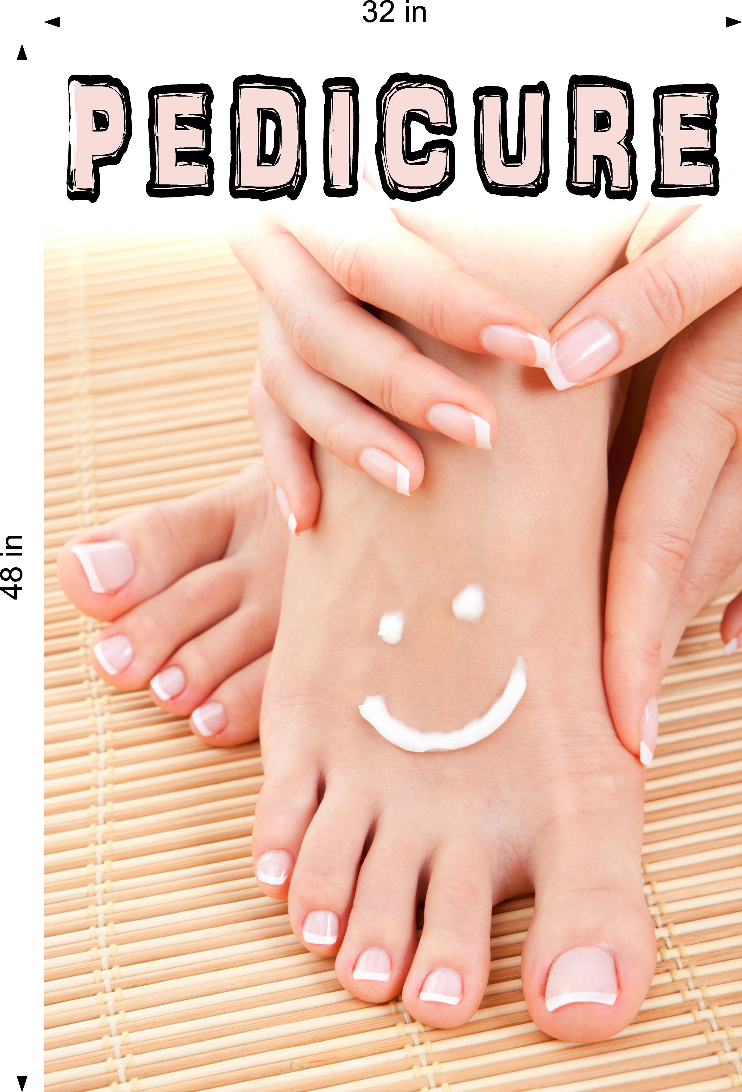 Pedicure 15 Window Decal Interior/Exterior Vinyl Adhesive Front BLOCKS Outside Inside View Translucent Privacy Vertical