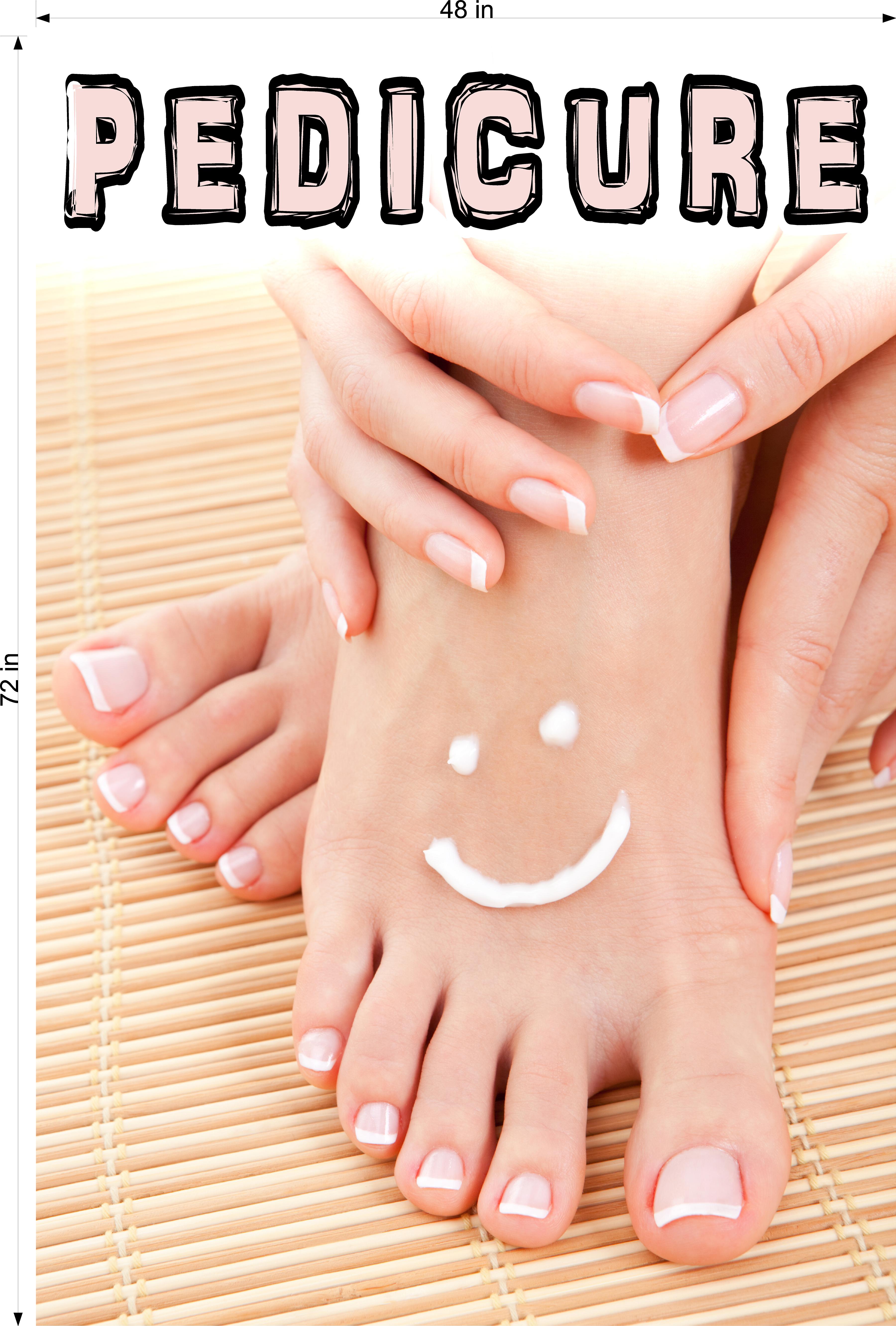 Pedicure 15 Window Decal Interior/Exterior Vinyl Adhesive Front BLOCKS Outside Inside View Translucent Privacy Vertical