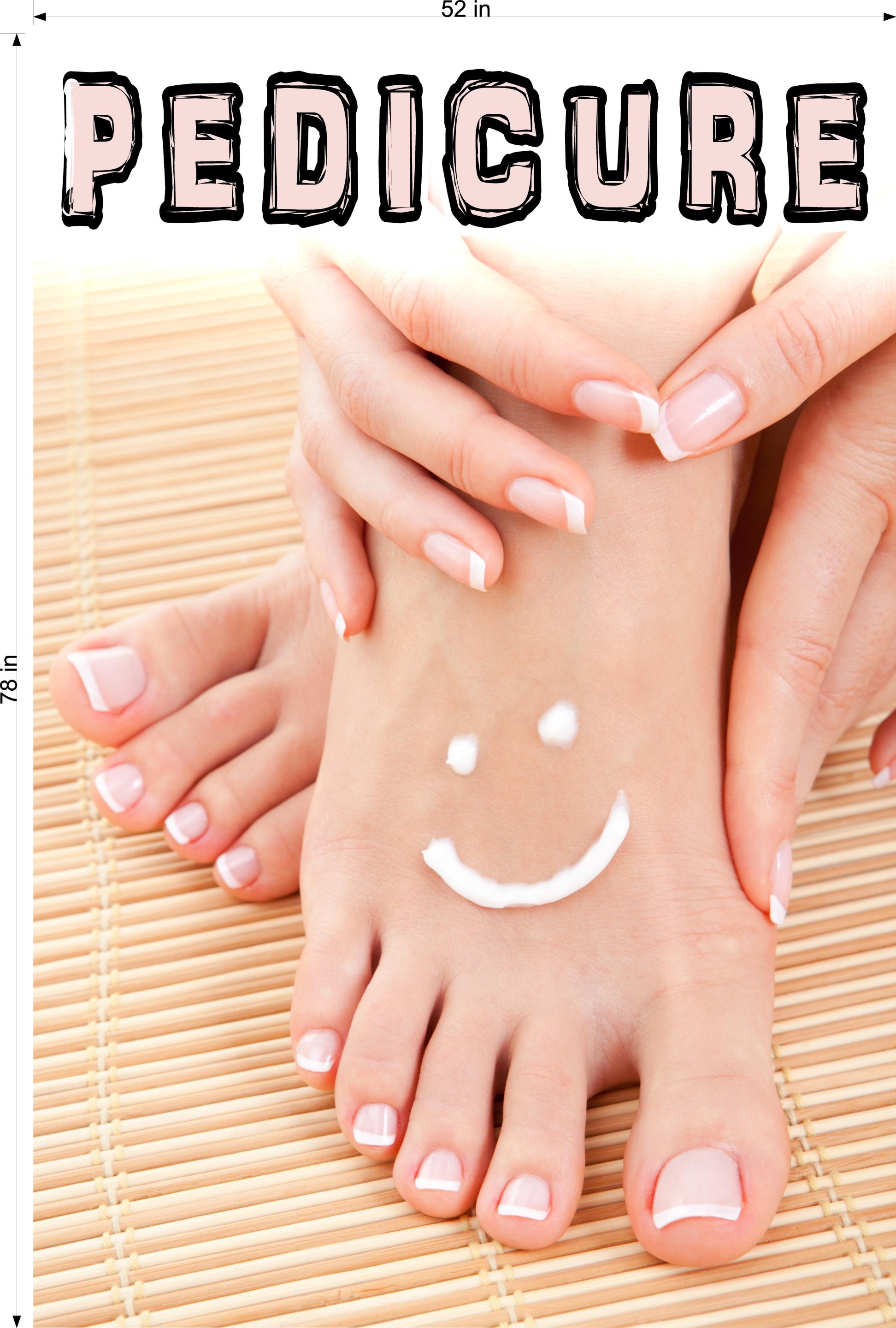 Pedicure 15 Window Decal Interior/Exterior Vinyl Adhesive Front BLOCKS Outside Inside View Translucent Privacy Vertical