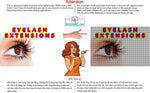 Eyelash 07 Perforated Mesh One Way Vision See-Through Window Vinyl Salon Sign Extensions Horizontal
