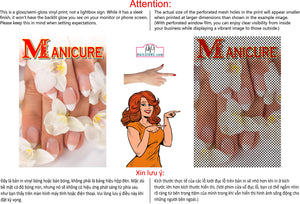 Manicure 06 Perforated Mesh One Way Vision See-Through Window Vinyl Nail Salon Sign Vertical