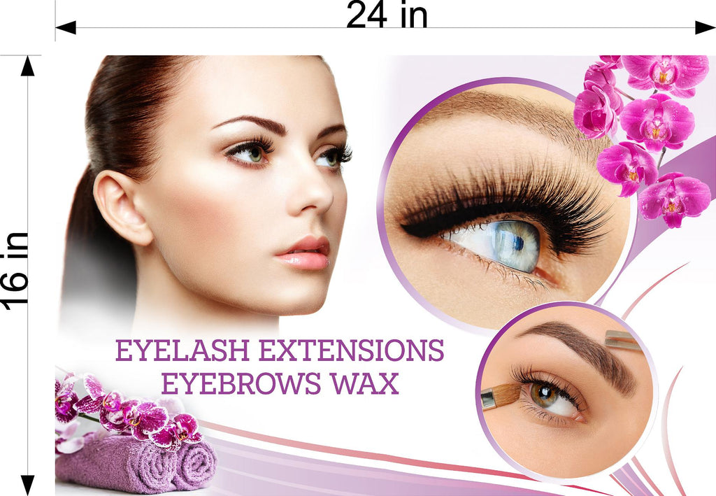 Salon 84 Window Decal Interior/Exterior Vinyl Adhesive Front BLOCKS Outside Inside View Translucent Privacy eyelash extension eyebrows Horizontal