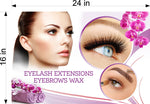 Salon 84 Photo-Realistic Paper Poster Premium Interior Inside Sign Wall Window Non-Laminated eyelash extension eyebrows horizontal