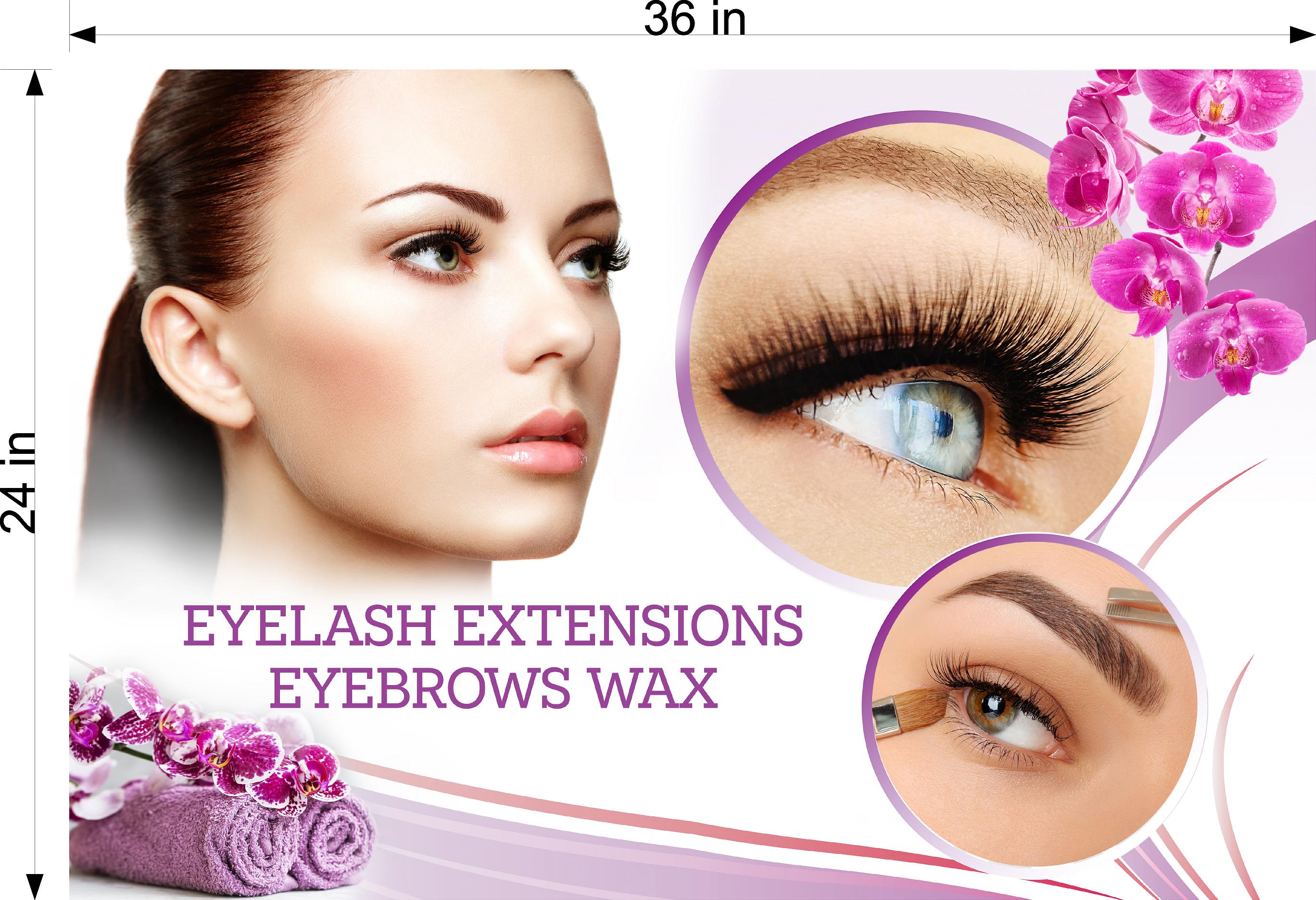 Salon 84 Photo-Realistic Paper Poster Premium Interior Inside Sign Wall Window Non-Laminated eyelash extension eyebrows horizontal