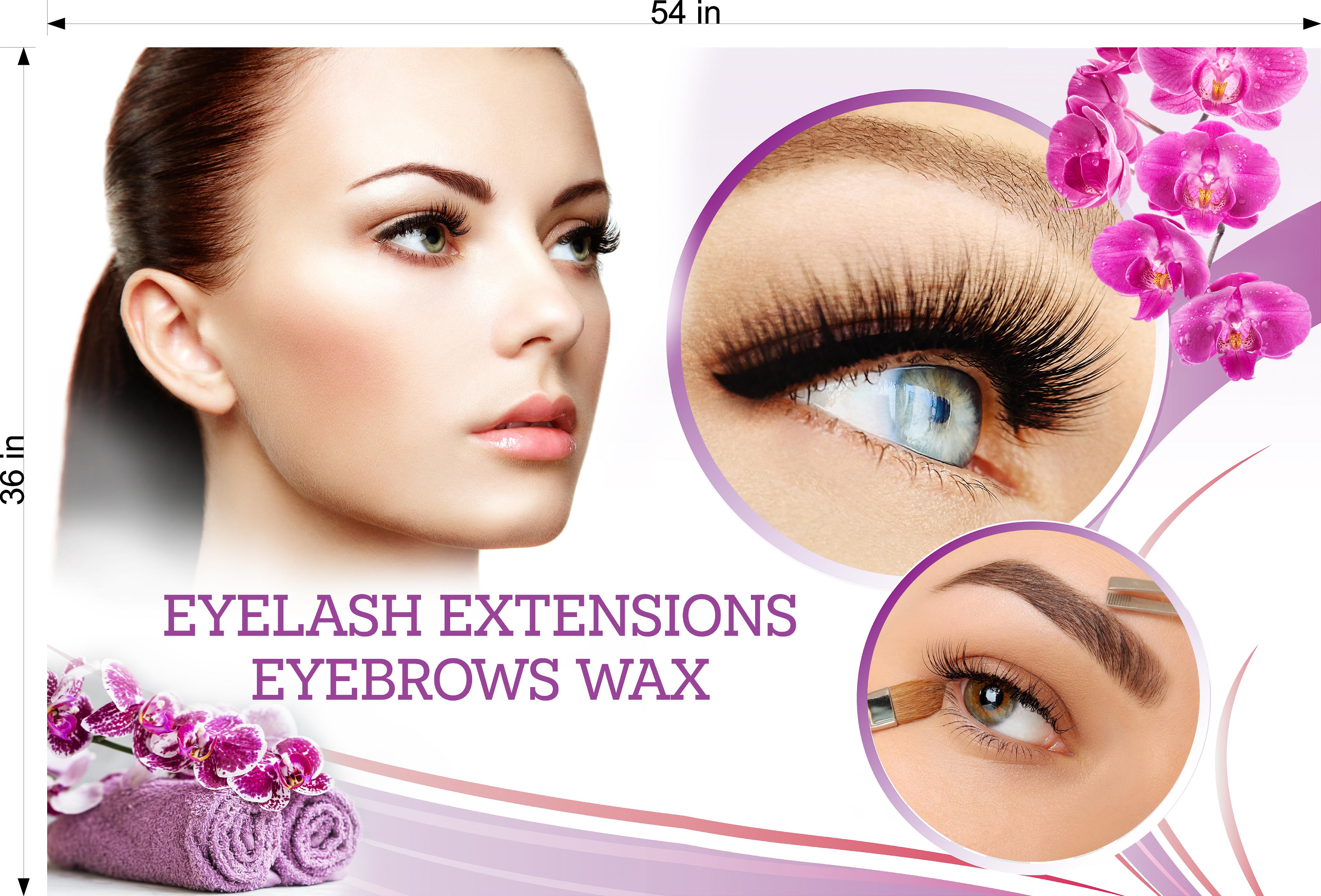 Salon 84 Window Decal Interior/Exterior Vinyl Adhesive Front BLOCKS Outside Inside View Translucent Privacy eyelash extension eyebrows Horizontal