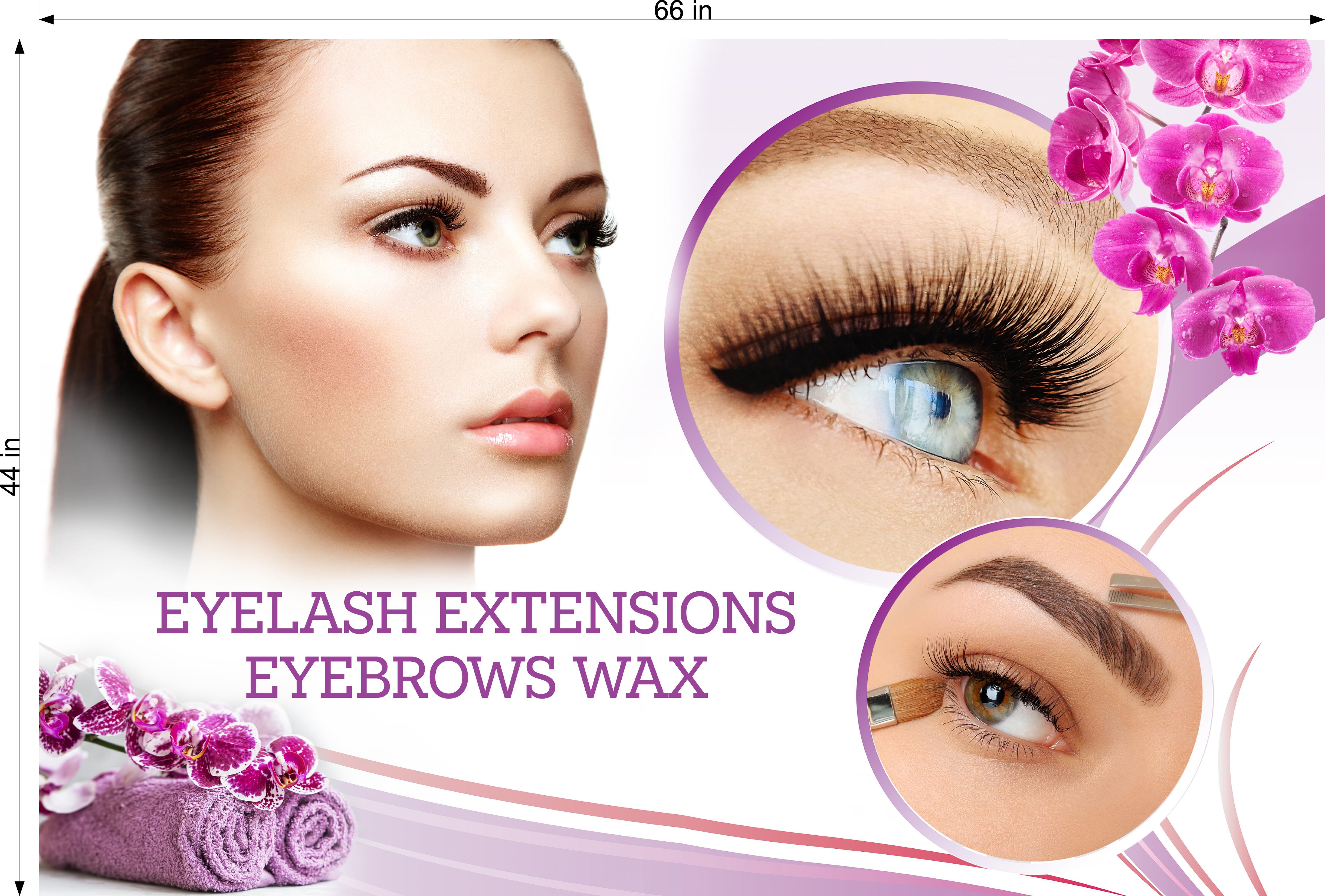 Salon 84 Photo-Realistic Paper Poster Premium Interior Inside Sign Wall Window Non-Laminated eyelash extension eyebrows horizontal