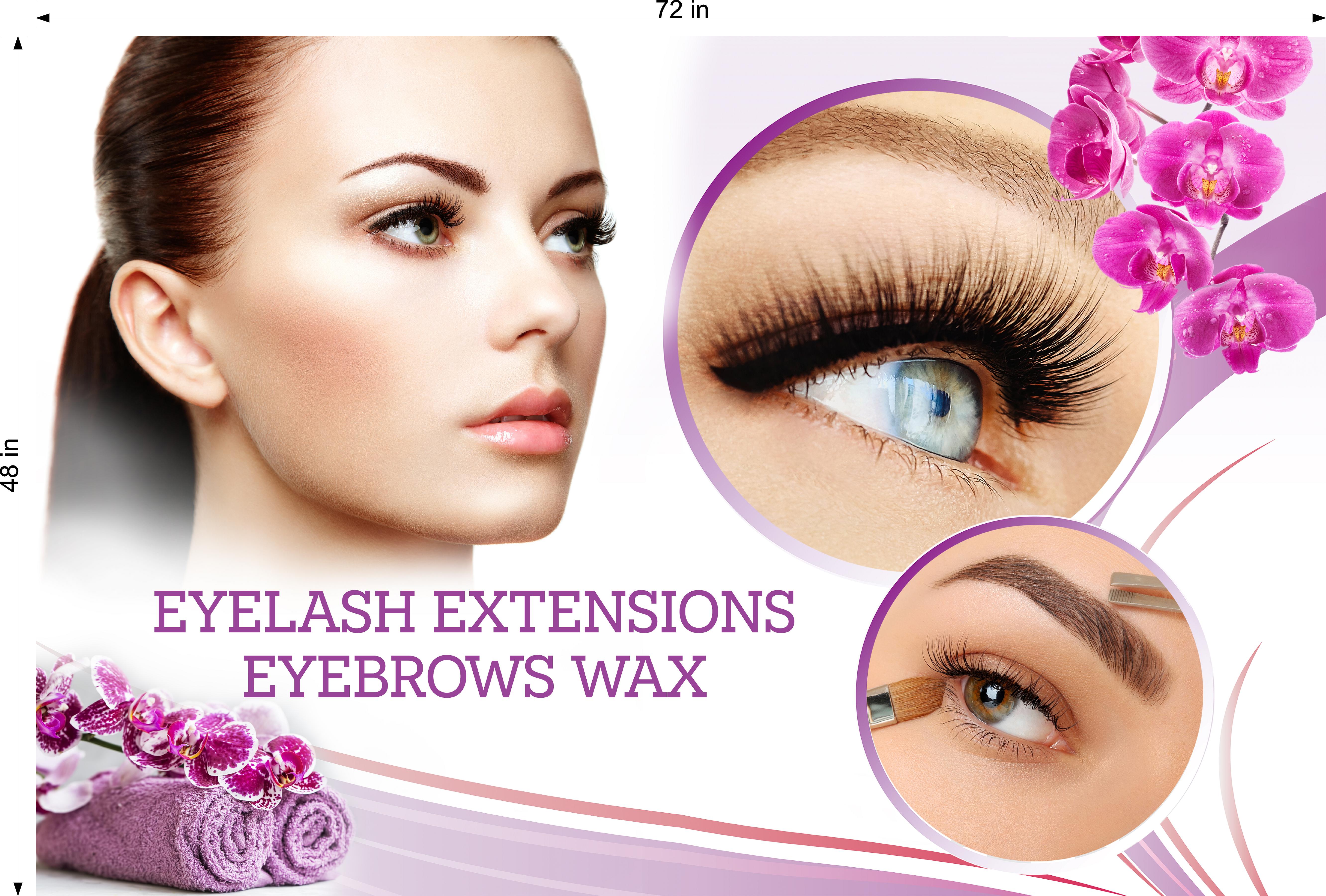 Salon 84 Photo-Realistic Paper Poster Premium Interior Inside Sign Wall Window Non-Laminated eyelash extension eyebrows horizontal