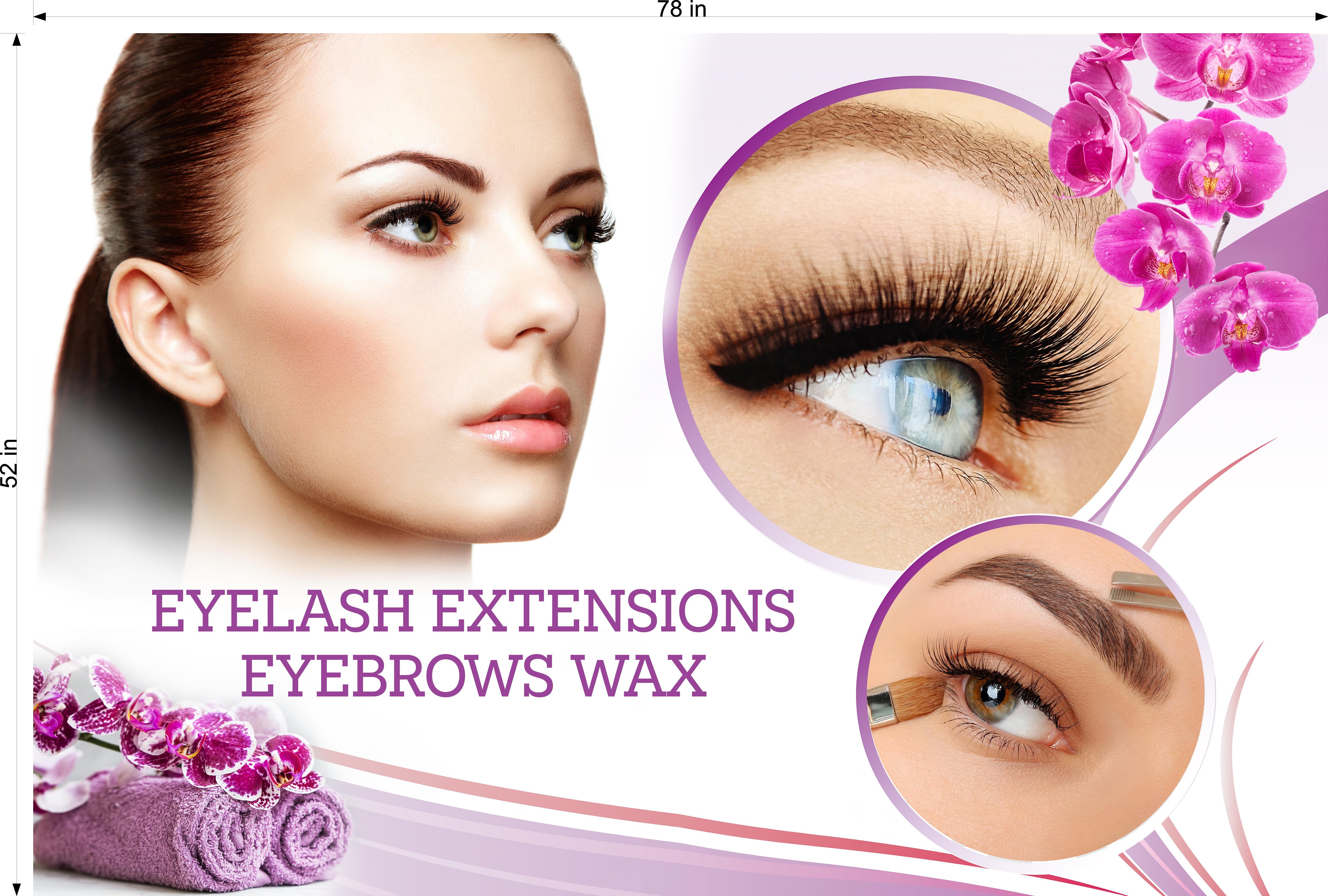 Salon 84 Photo-Realistic Paper Poster Premium Interior Inside Sign Wall Window Non-Laminated eyelash extension eyebrows horizontal