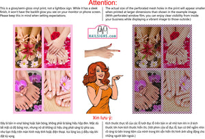 Salon 23 Perforated Mesh One Way Vision See-Through Window Vinyl Pedicure Nails Vertical