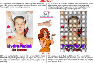 Salon 26 Perforated Mesh One Way Vision See-Through Window Vinyl HydraFacial Treatment Vertical