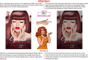 Salon 38 Perforated Mesh One Way Vision See-Through Window Vinyl Eyelash Extension Vertical