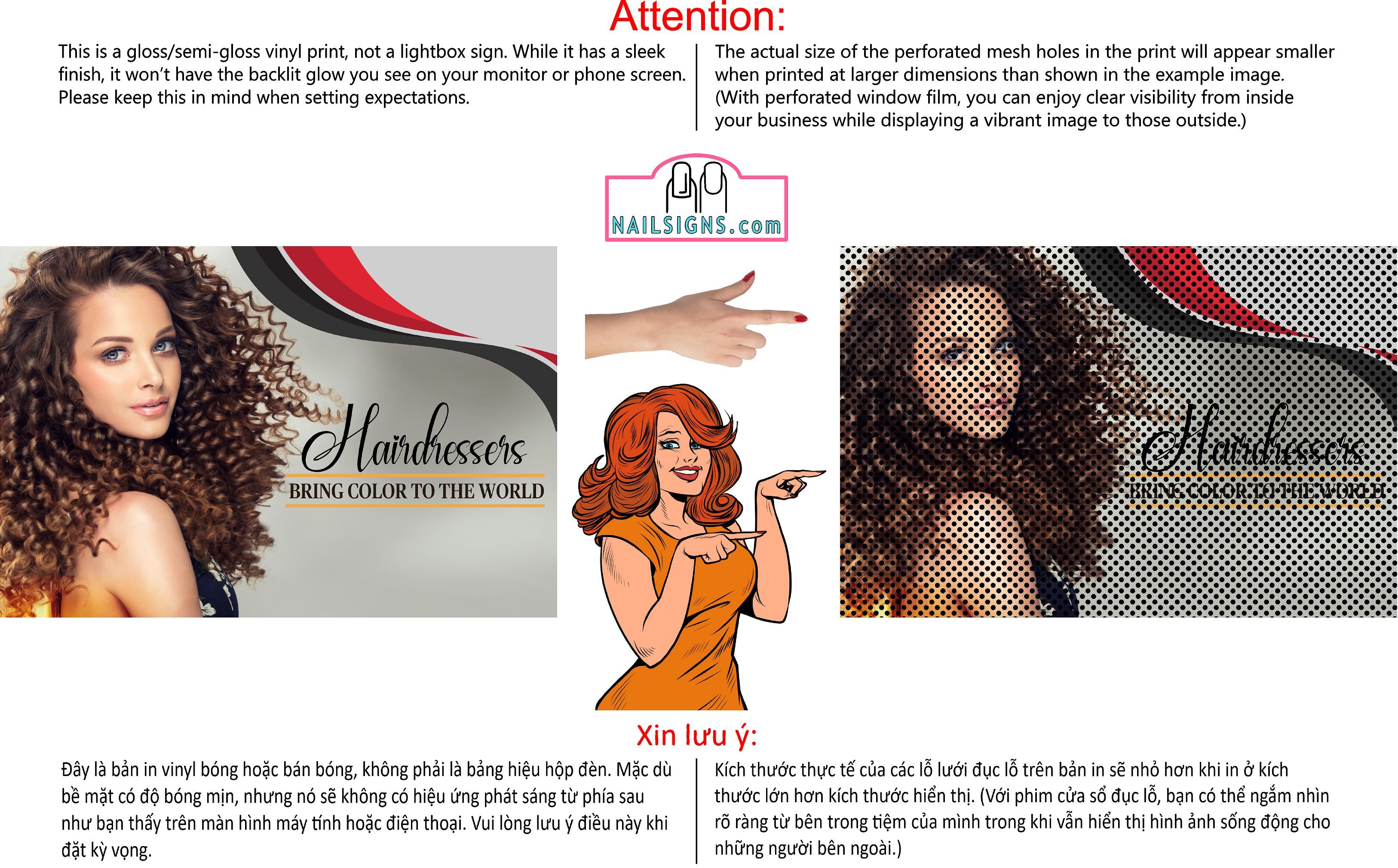 Salon 50 Perforated Mesh One Way Vision See-Through Window Vinyl Services Horizontal