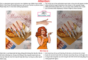 Salon 74 Perforated Mesh One Way Vision See-Through Window Vinyl Nails Vertical
