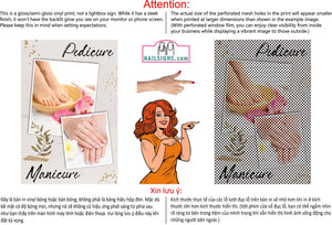 Salon 76 Perforated Mesh One Way Vision See-Through Window Vinyl Nails Vertical
