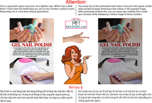 Salon 08 Perforated Mesh One Way Vision See-Through Window Vinyl Gel Nail Sign Vertical