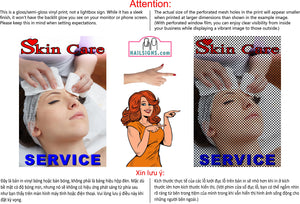Skin Care 03 Perforated Mesh One Way Vision See-Through Window Vinyl Nail Salon Sign Vertical