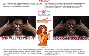 Skin Care 09 Perforated Mesh Vinyl One Way Vision See Through Medical Treatment Service Horizontal