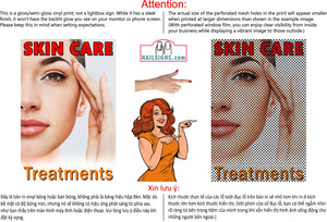 Skin Care 01 Perforated Mesh One Way Vision See-Through Window Vinyl Nail Salon Sign Vertical