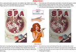Spa 07 Perforated Mesh One Way Vision See-Through Window Vinyl Salon Sign Vertical
