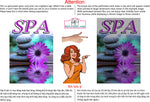Spa 01 Perforated Mesh One Way Vision See-Through Window Vinyl Nail Salon Sign Vertical
